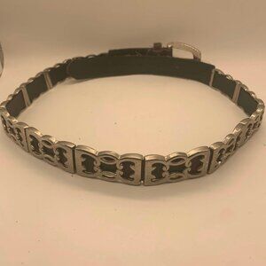 EUC Unbranded Vintage Brown & Silver Tone Belt 36"